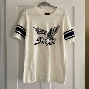 Seager White and Black Graphic Tee